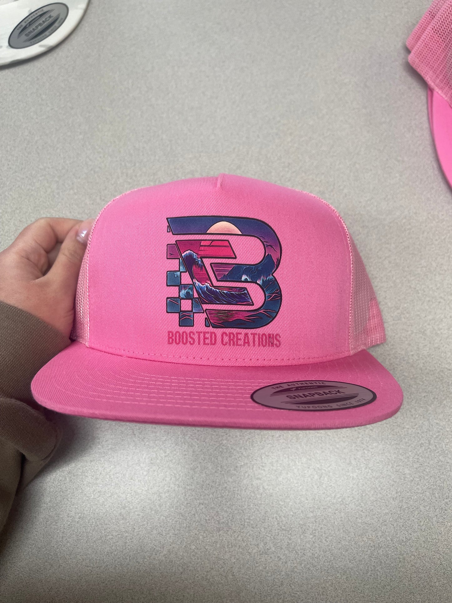 Beach Vibe’s Yupoong pink 5 panel