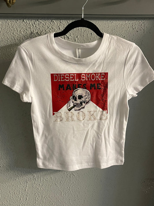Diesel Smoke Makes Me Broke crop top