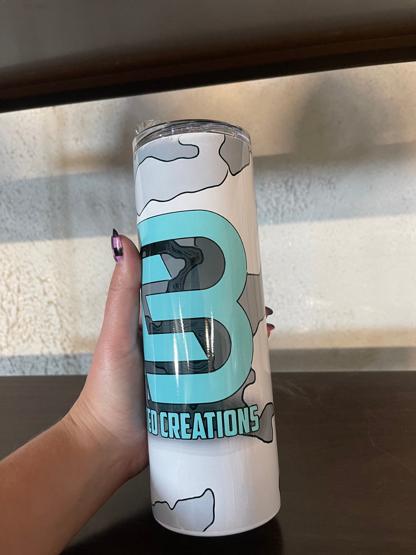 White Camo Skinny Tumbler